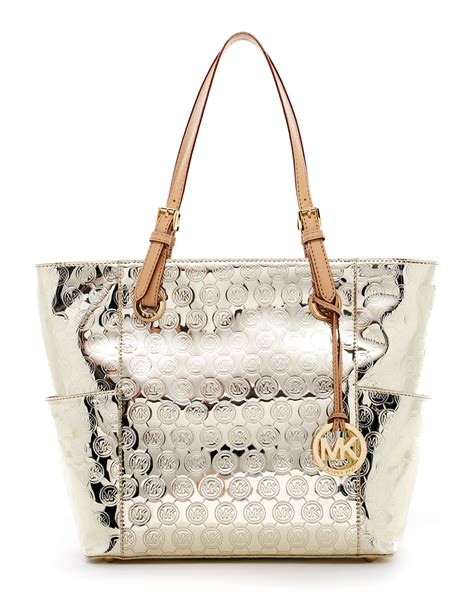 michael kors tasche braun gold jet set|Jet Set Medium Tote Bag .